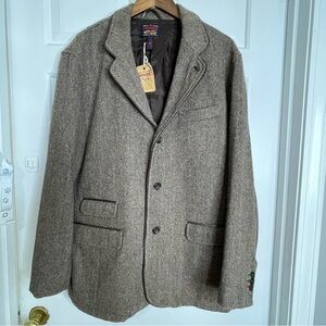 Cremieux XL Brown Tweed Wool Blazer Jacket Sport Coat
